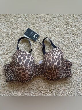 Knix FreeFlex Demi Bra 42B Leopard Cheetah Print Underwire NWT